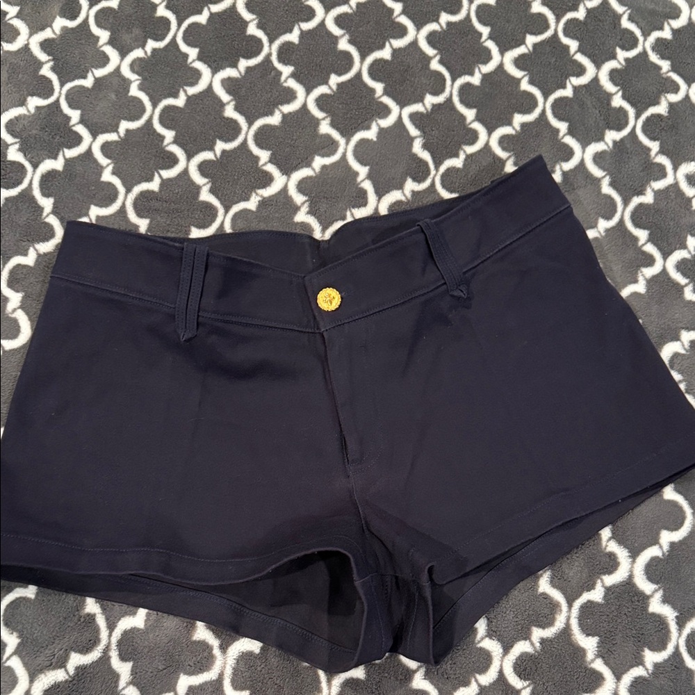 Elegant Navy High Waist Women's Shorts